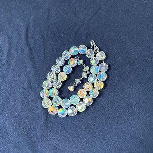 Faceted aurora borealis crystal necklace